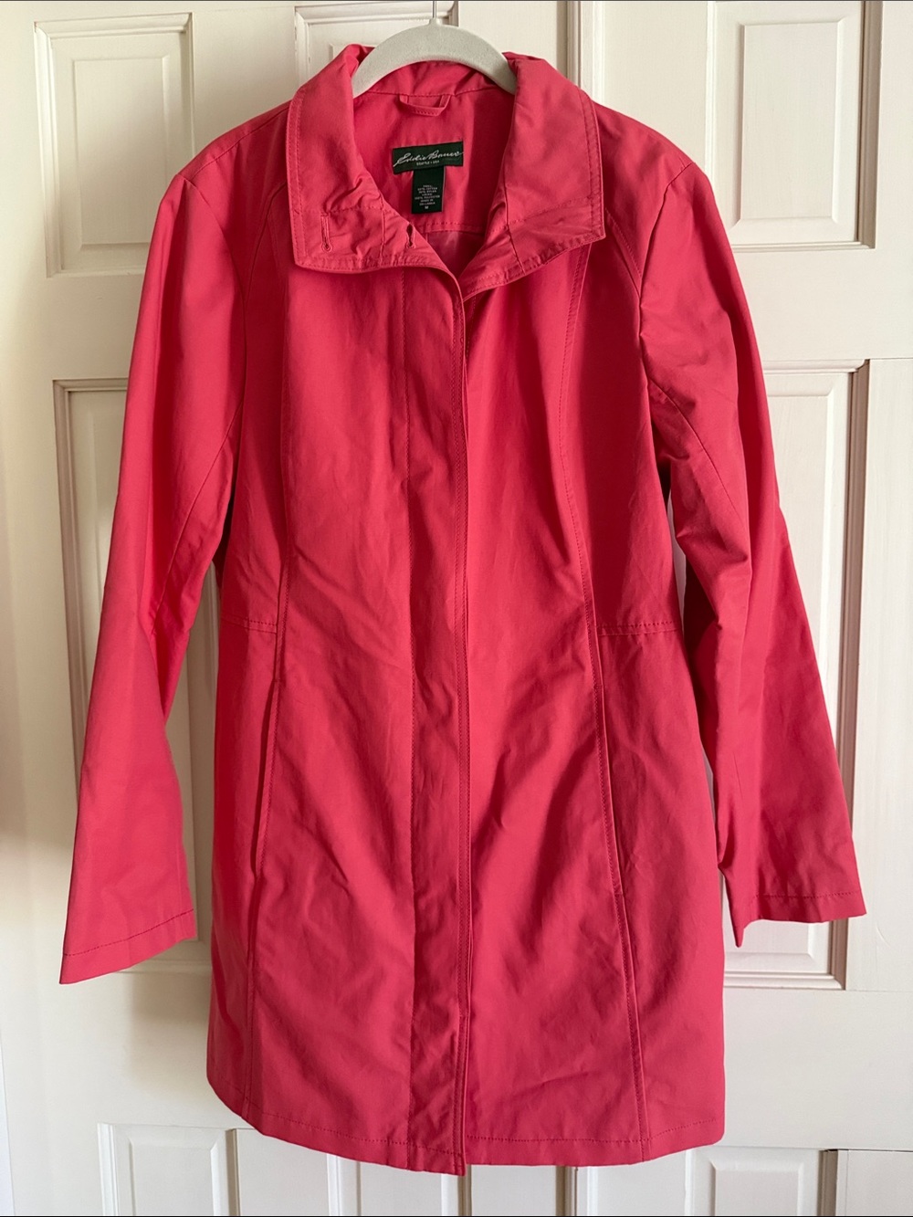 Eddie Bauer Women's Pink Single-Breasted Trench Coat